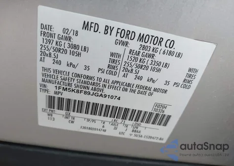 2018 Ford Explorer Limited from USA, damaged, VIN 1FM5K8F89JGA91074